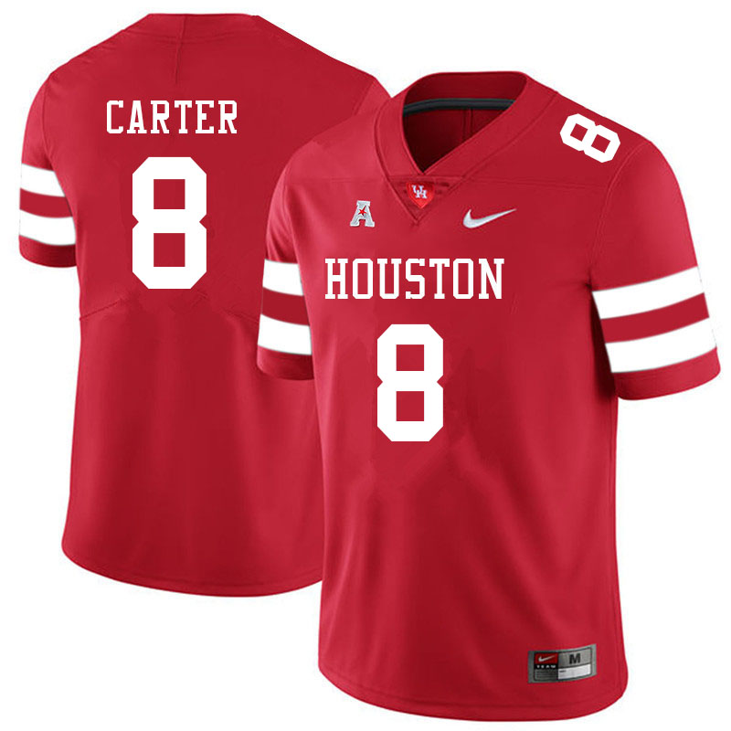 Men #8 KeSean Carter Houston Cougars College Football Jerseys Sale-Red